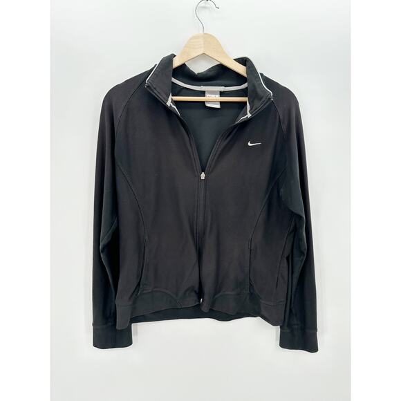 Nike Fit Dry 2000's Black Full Zip Training Practice Jacket Women Large - Picture 1 of 8